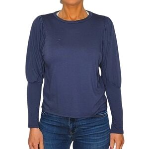Everly Puffed Sleeve Top Size Small Blue
